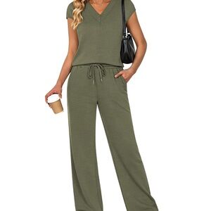 Olive Green  Casly Lamiit Summer Travel 2-Piece Set - Size S-XL